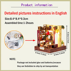 DIY Assembly House Retro Home Decoration Birthday - No Glue