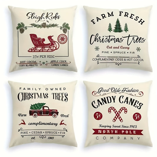 Christmas Decoration Pillowcase Cover for Sofa Living Room & Outdoor Camping