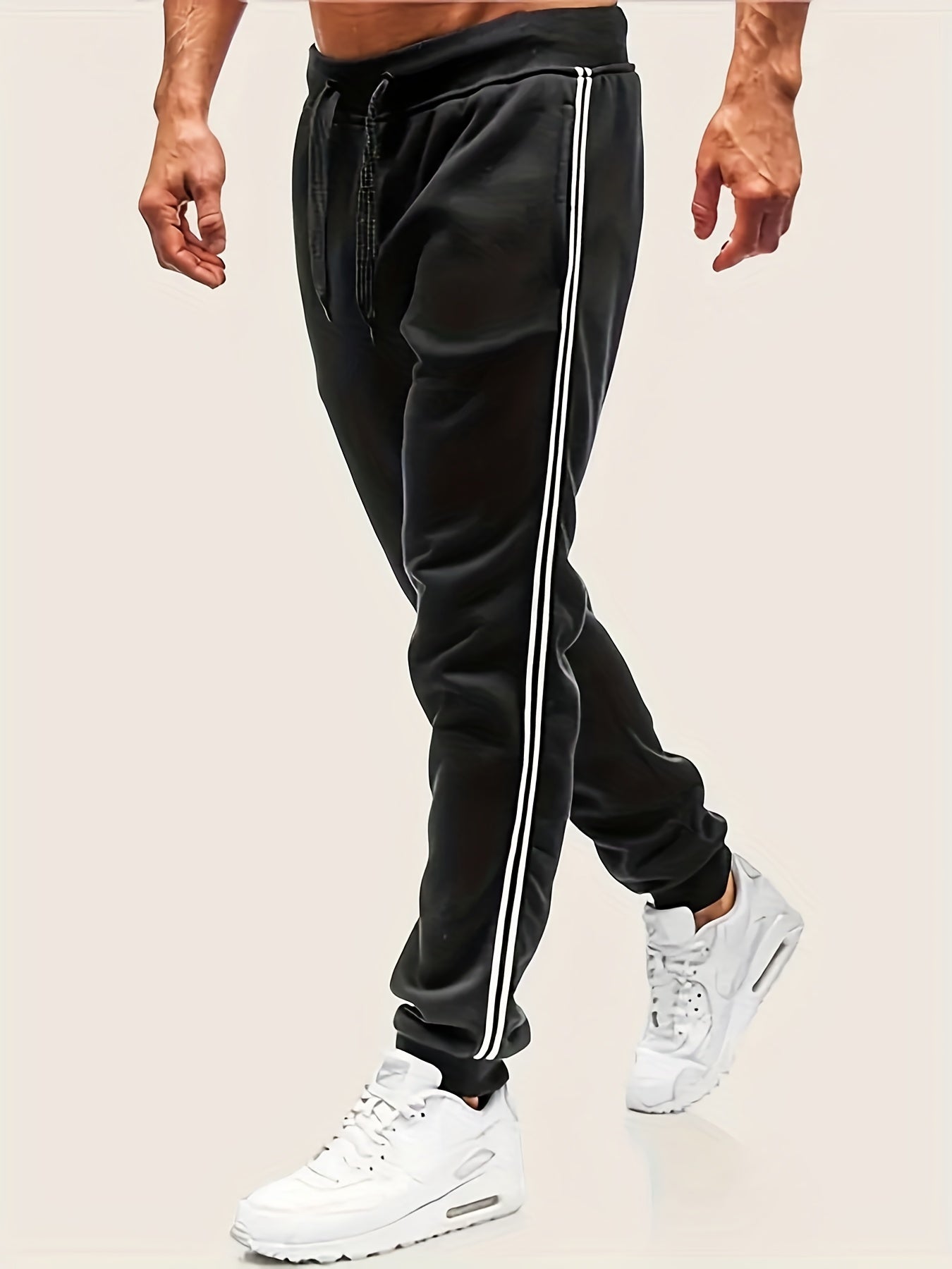 Men's Zipper Pocket Joggers Casual Loose Fit Pants