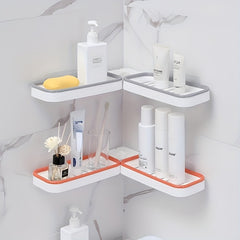 Corner Shower Caddy Wall Mounted Bathroom Shelf Shower Storage Rack Plastic Tray