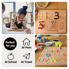 Wooden Alphabet Tracing Board - Improve Writing Skills - Ideal Gift