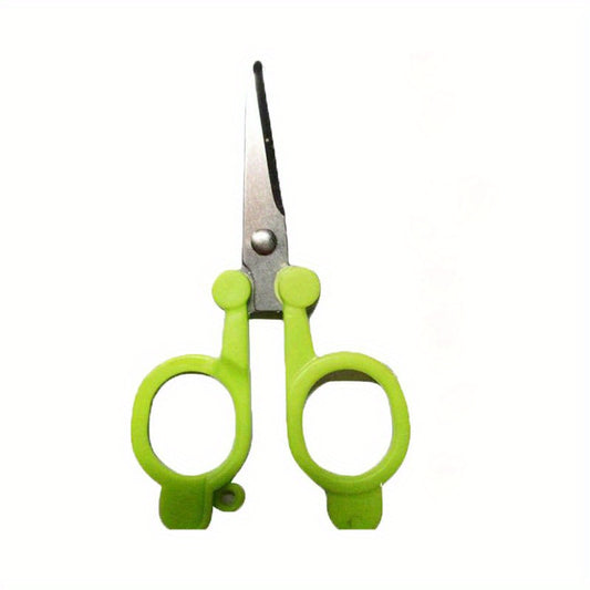 Compact Stainless Steel Folding Scissors for Travel and Outdoor Activities