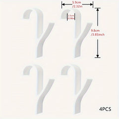 4pcs Radiator Rail Clothes Hanger High Hanger For Heated Towel Bath Hook Holder