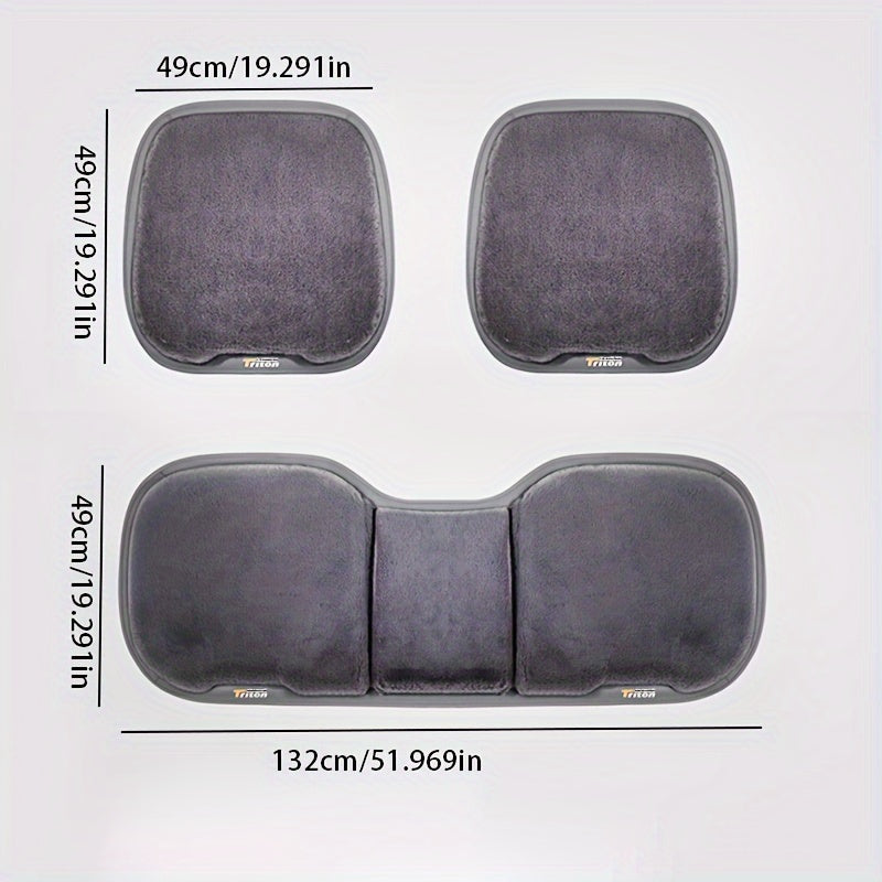 3pcs Winter Car Seat Cushion Plush Warm Car Accessories