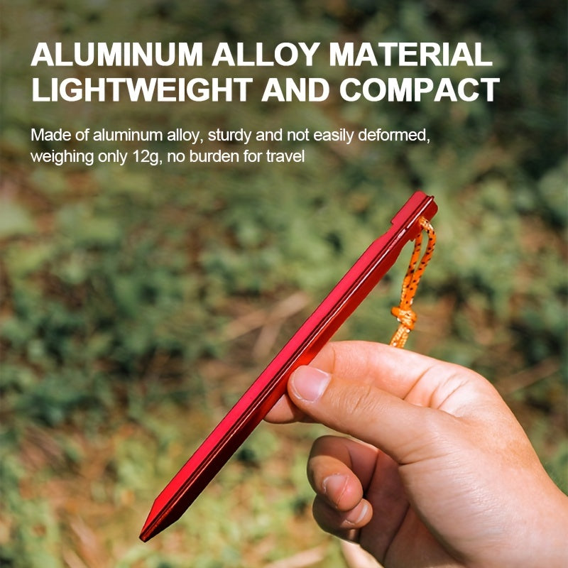 10pcs Tent Pegs Lightweight Aluminium Alloy Garden Stakes Ground Nails