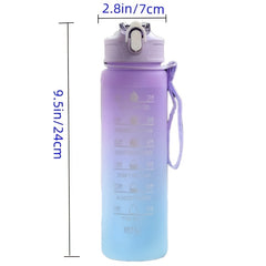 650ml Outdoor Sports Water Cup with Time Scale & Drop Resistant Lid