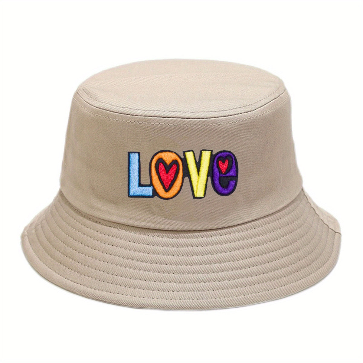 Mens Bucket Hat Love Embroidered Fisherman Hat