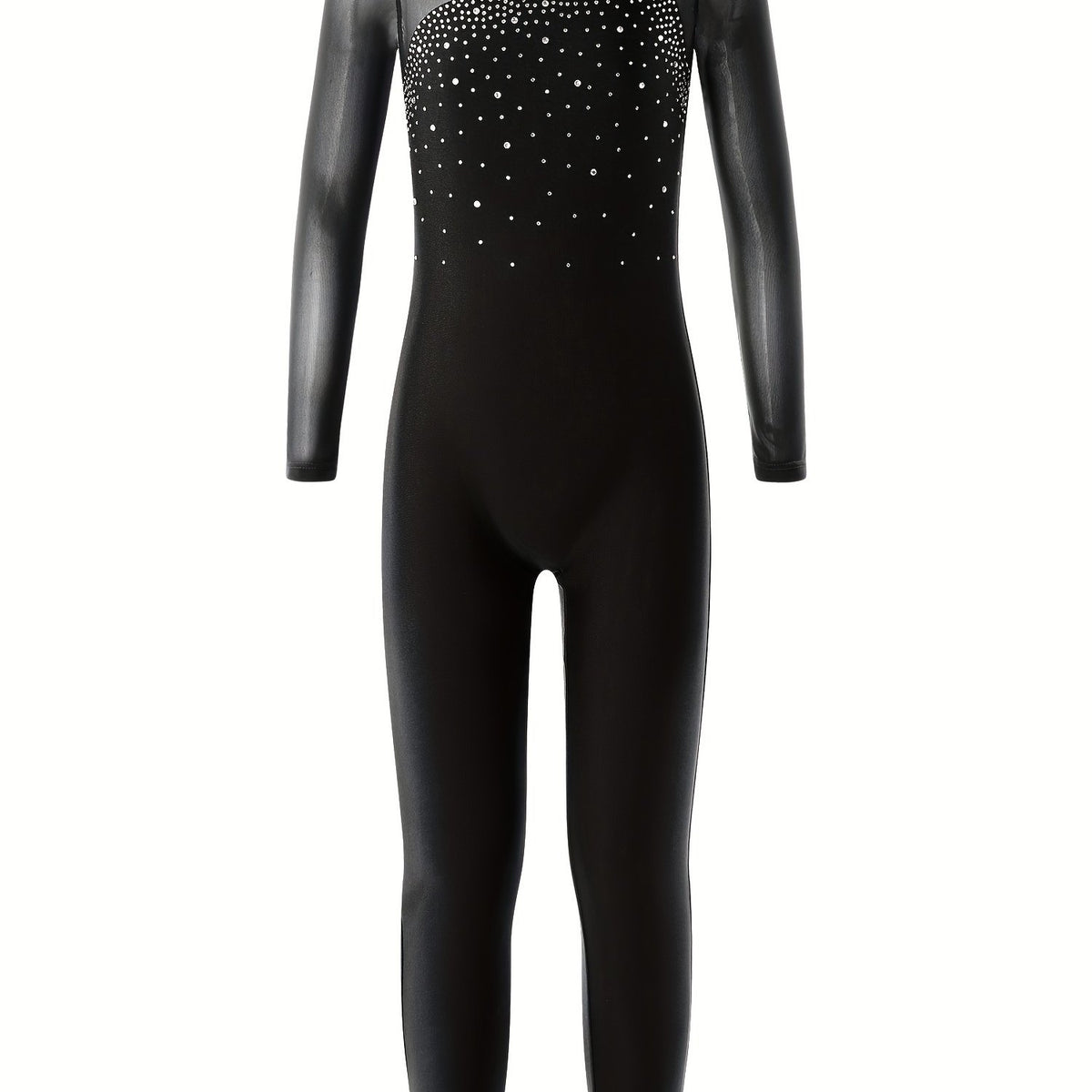 Girls Long Sleeve Turtleneck Jumpsuit for Gymnastics