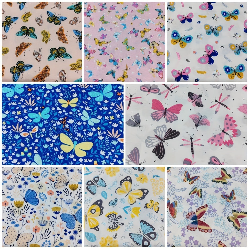 8pcs Multicolor Patchwork Fabric Cotton Sewing Floral DIY Doll