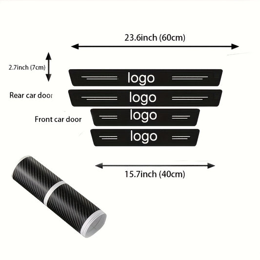 Carbon Fiber Pattern Car Threshold Strip Door Pedal Protection