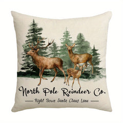 1pc Reindeer Christmas Pillow Case - Holiday Decor