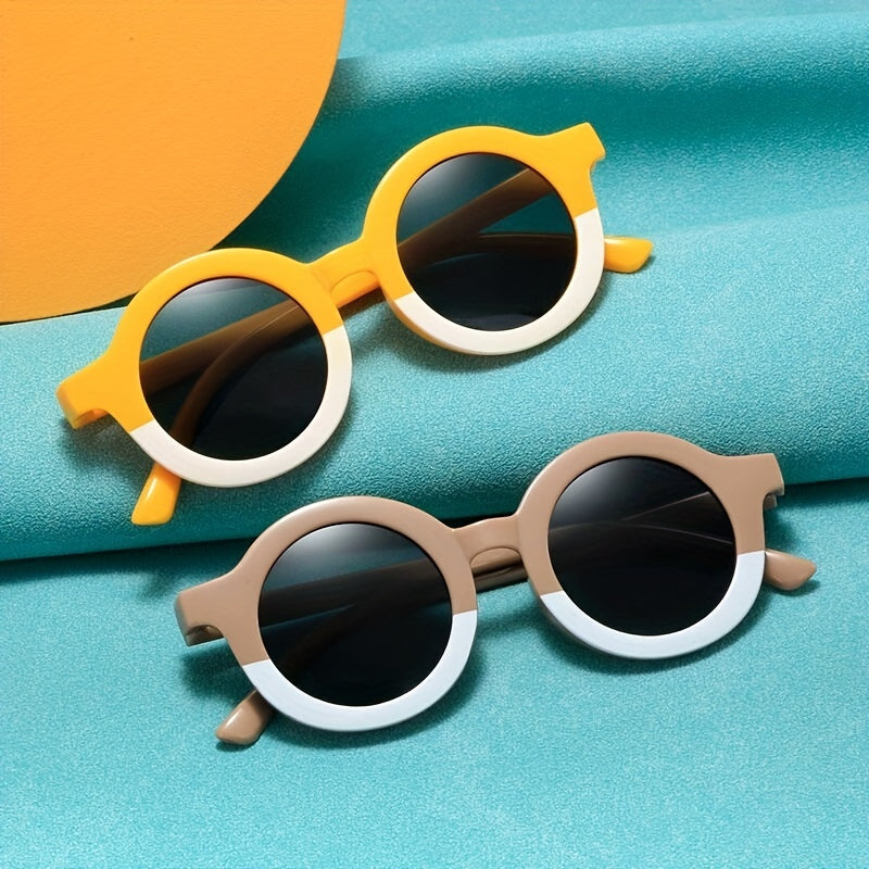 Kids Cartoon Round Frame Sunglasses - UV Protection