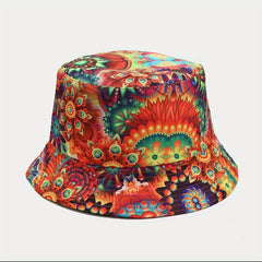 Tie Dye Reversible Bucket Hat Laser Print Unisex Basin Hat