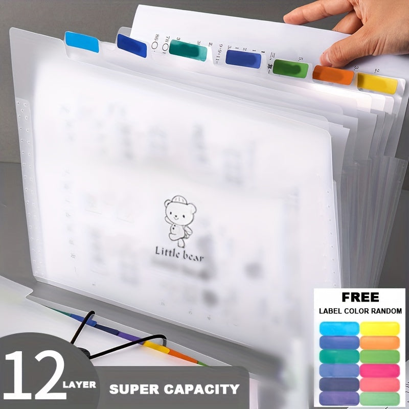 A4 Folder 12 Layer Accordion Folders Large Capacity Expanding File Organizer