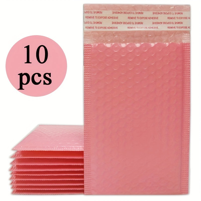 10 Pack 10x16 20x32 cm Pink Bubble Mailers Self-Sealing Waterproof Envelopes