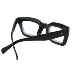Rhinestone Cat Eye Light Blocking Glasses