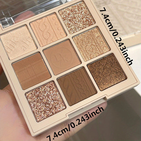 9 Brown Matte & Shimmer Eyeshadow Palette