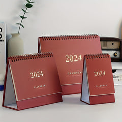 Red Bronzing Desk Calendar Small Fresh Desktop Swing Calendar Book