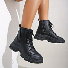 Women's Lace Up Outdoor Boots Thick Bottom Shoes