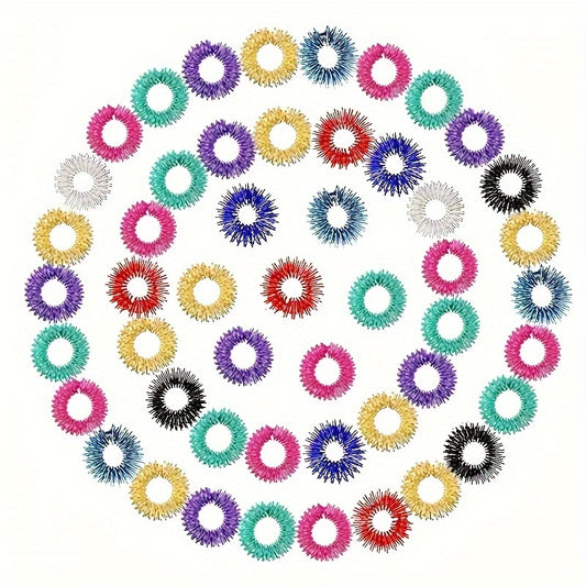 10pcs Mini Spring Finger Massage Ring Pressure Relief Relax Handwear