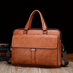 Retro Waterproof Briefcase With Handle & Strap Laptop Sleeve Bag