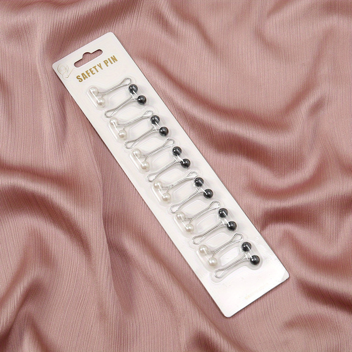 12pcs Faux Pearl Scarf Pin Headscarf U Shape Clip Shawl Brooch Multicolor
