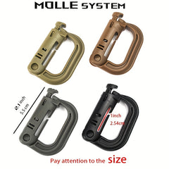 1pc Carabiner Keychain With D Ring Grimloc Molle System