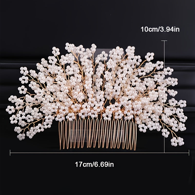 Faux Pearl Hair Comb Bridal Wedding Hair Accessories