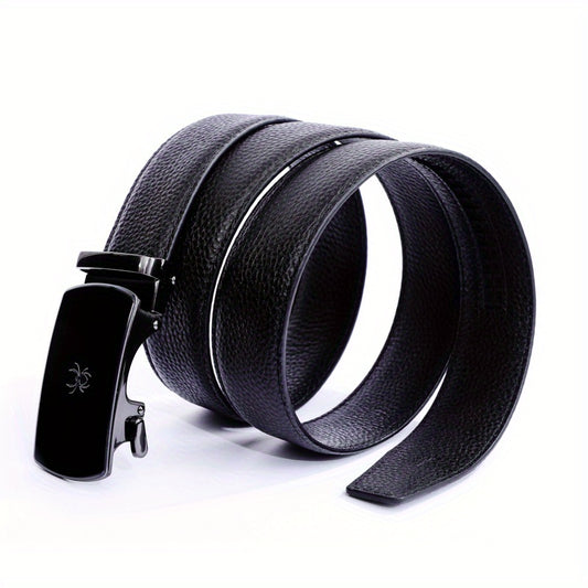 Men's Leather Business Belt Spider Pattern Automatic Buckle Belt