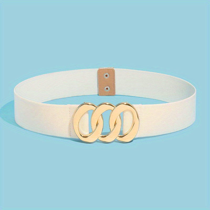 Triple Linked Ring Wide Belt for Women
