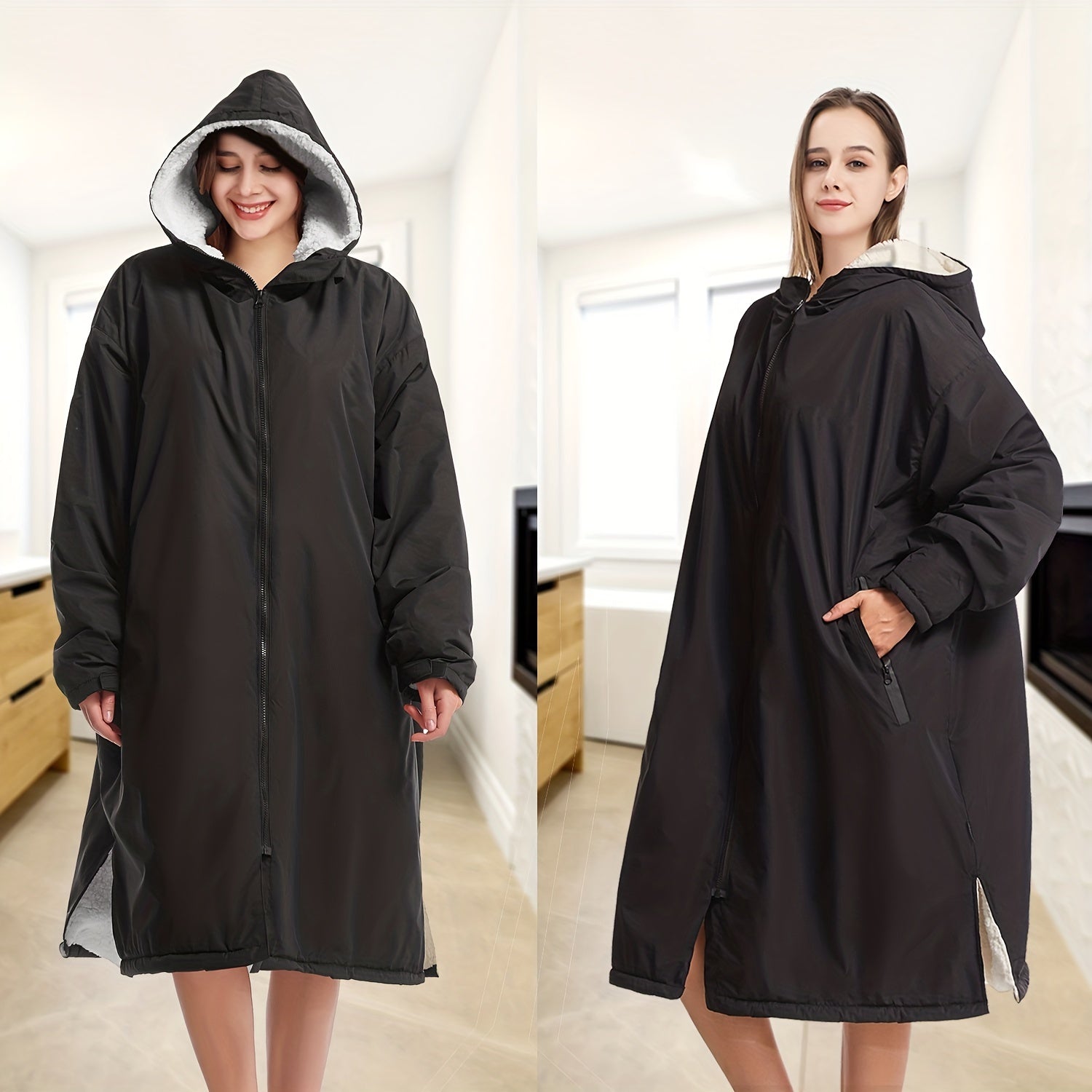 Unisex Waterproof Windproof Hooded Robe for Surfing Diving Camping - Home Use