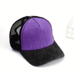 Mens Block Baseball Cap Casual Style Hat