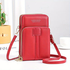 Vertical Layer Wallet Women Zipper Faux Leather Coin Purse