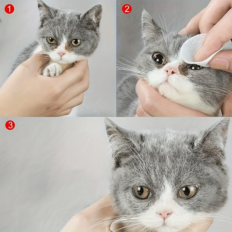 130PCS Pet Eye Wet Wipes Dog Cat Tear Stain Remover Cleaning Supplies