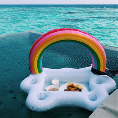 Rainbow Inflatable Drink Holder for Pool Party