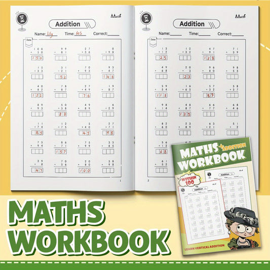 100 Addition Problems Fun Workbook for Kids with Colorful Illustrations