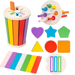 Wooden Shape Sorter Toy for Toddlers Educational Learning Set