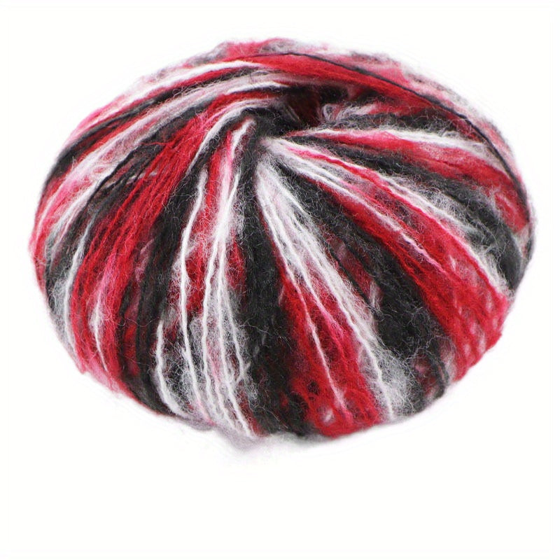 40 Wool 60 Acrylic Mohair Yarn Multicolor for Crafts 25g 166m