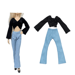11.5 Inch Doll Clothes Set, Knitting Dress Pants Shoes for 1/6 Doll