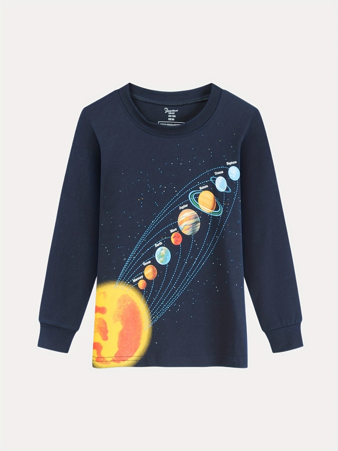 Boys Universe Planets Graphic Long Sleeve Pajamas Set