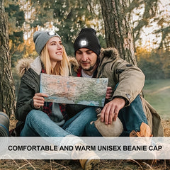 Unisex Beanie Hat with LED Light Hands-Free Headlamp