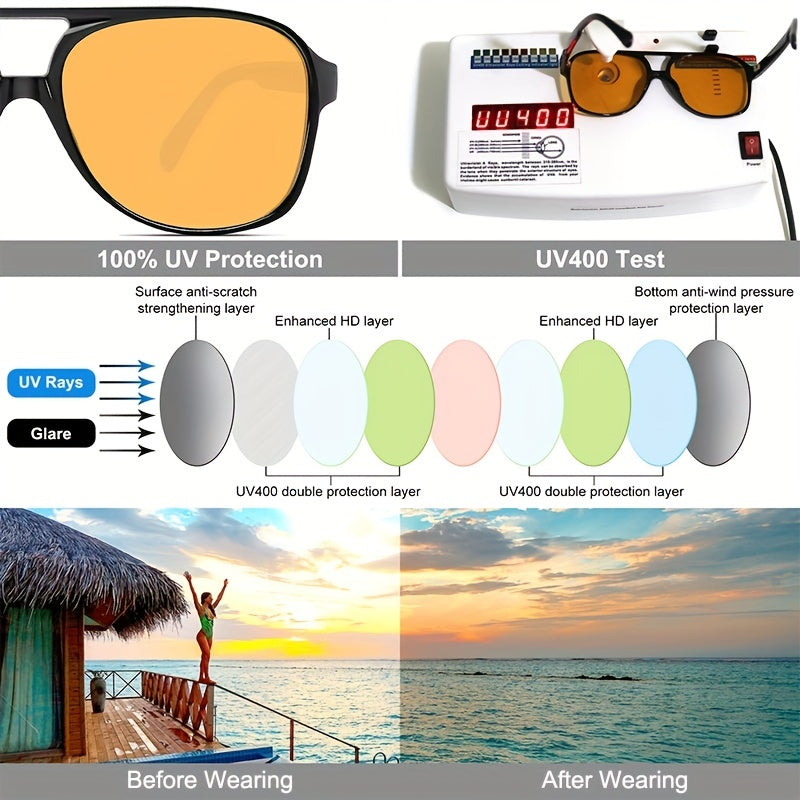 Men's Aviator Sunglasses Retro Style UV Protection For Outdoor