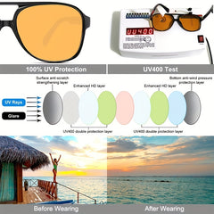 Men's Aviator Sunglasses Retro Style UV Protection For Outdoor