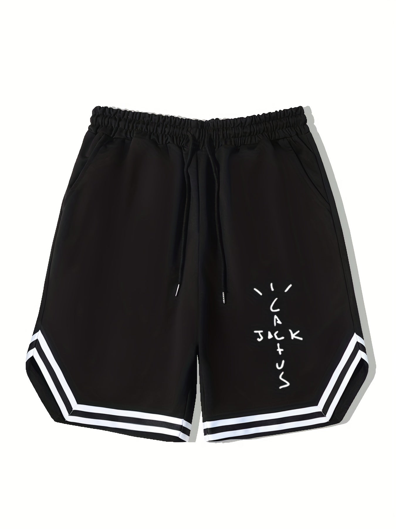 Men's Bottom Stripe Comfy Shorts Drawstring Waist