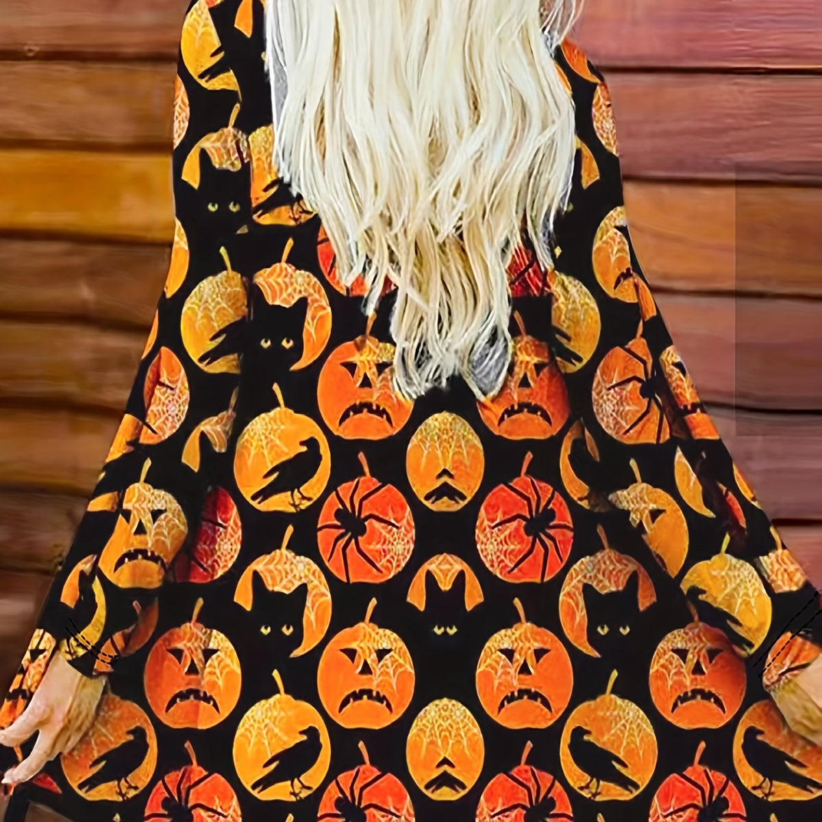  Halloween Graphic Print Open Front Cardigan