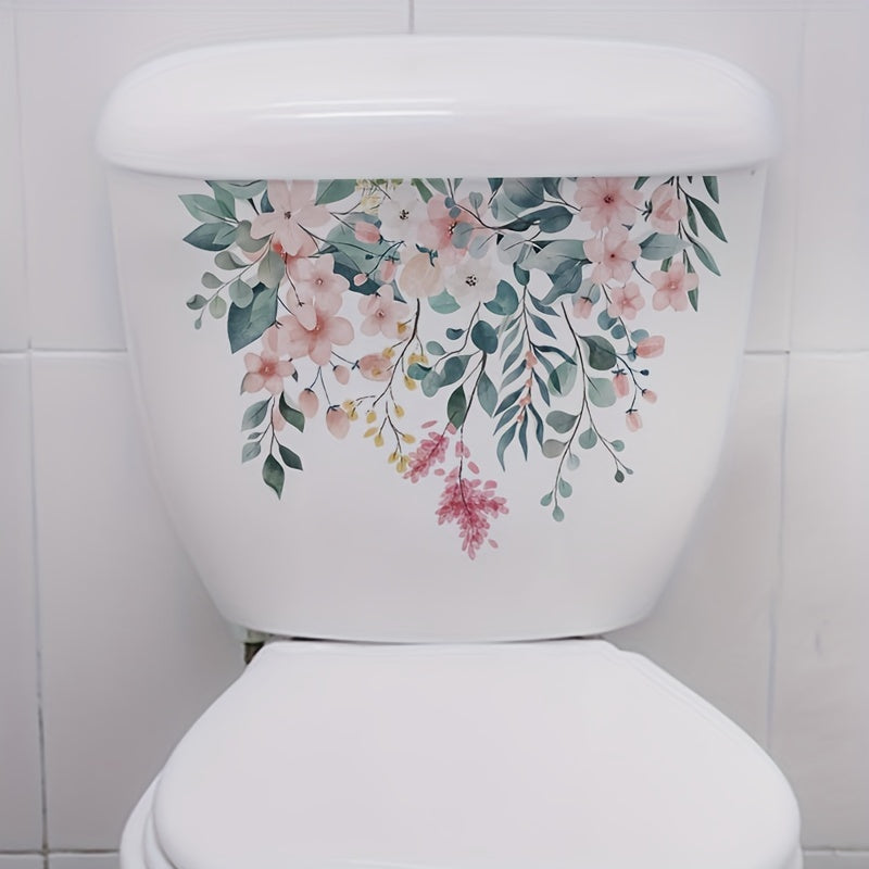 Fresh Flower Toilet Sticker Bathroom Decoration Waterproof Sticker