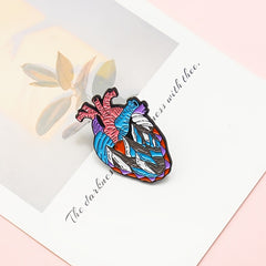 Ice Mountain Heart Men's Brooch