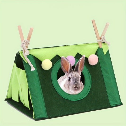 Cozy Hideaway for Small Animals Guinea Pig Hamster Rat Tent Bed and Tunnel House