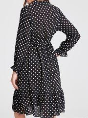 Polka Dot Print Bow Front Maxi Dress Plus Size Women's Long Dress
