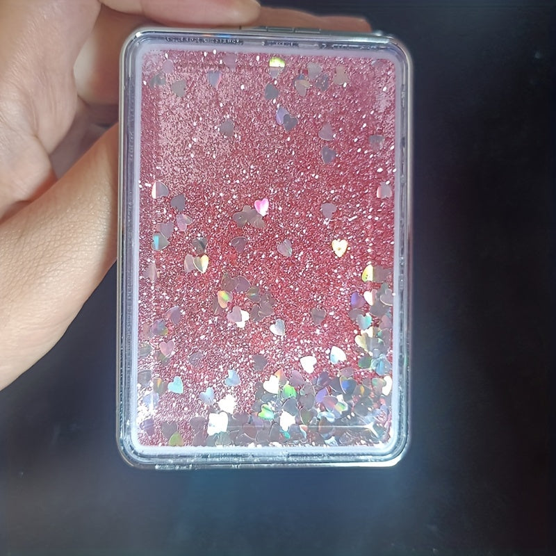 Double-Sided Sparkly Glitter Quicksand Makeup Mirror